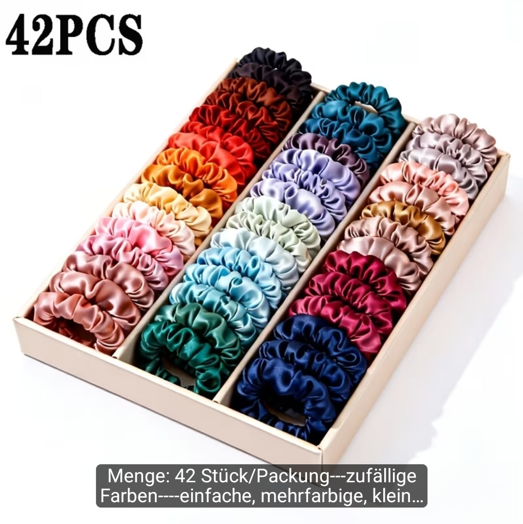 42er Set | Weiche Haargummis in vielen Farben